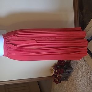 LulaRoe Wrap Skirt NWT Size XXS Deanne Wrap Skirt Coral Long Circle